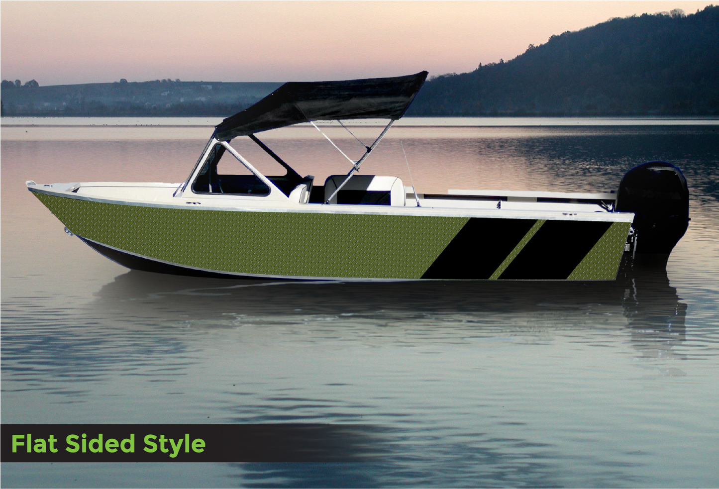 D132 Olive Green Chevron Diamondplate