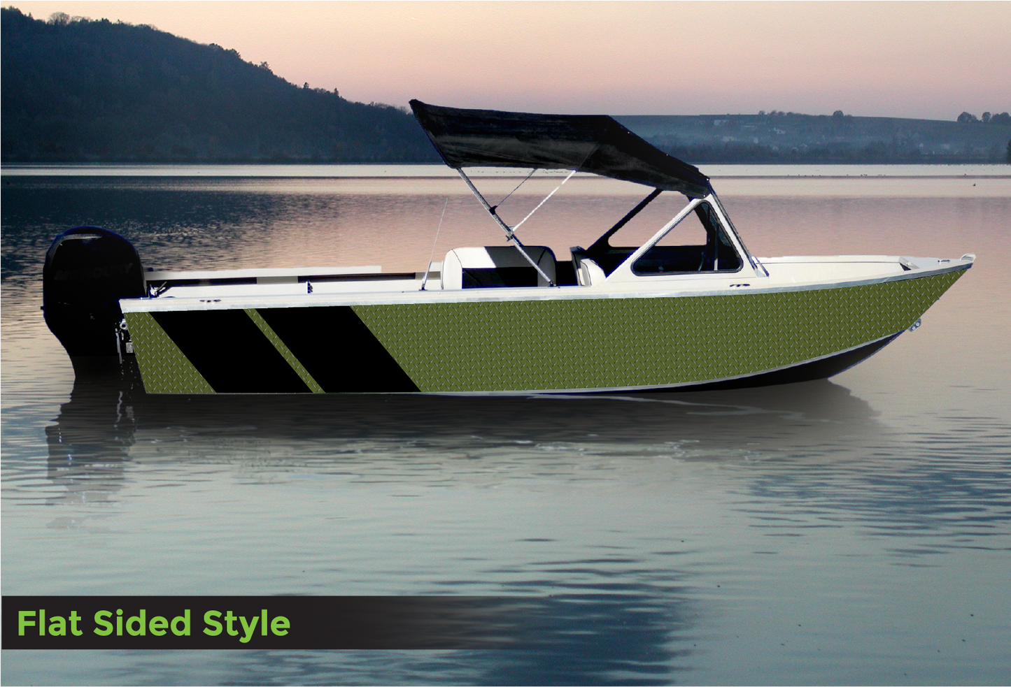 D132 Olive Green Chevron Diamondplate