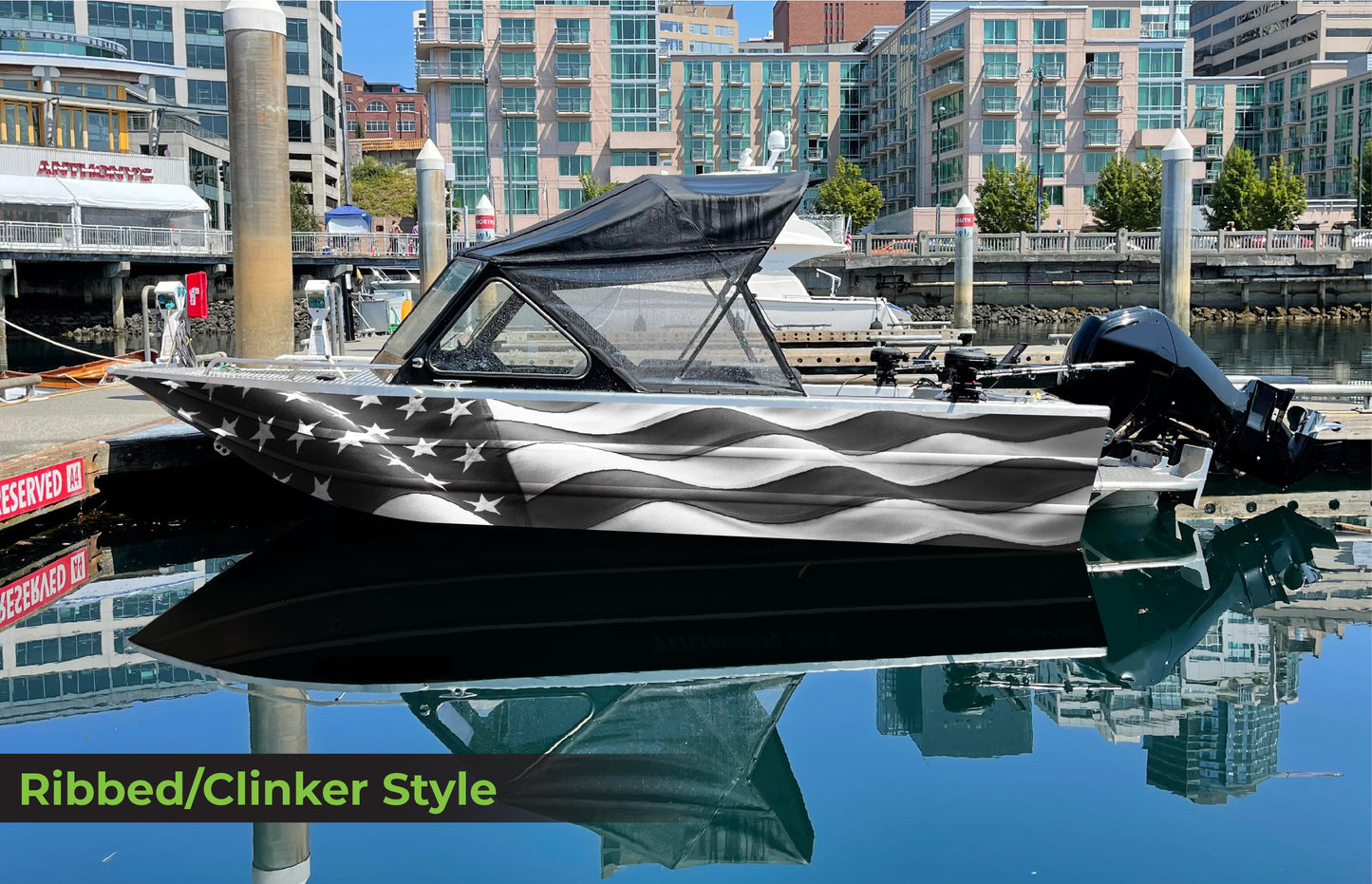 Grayscale Waving Flag P002