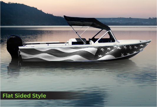 Waving Greyscale American Flag P002