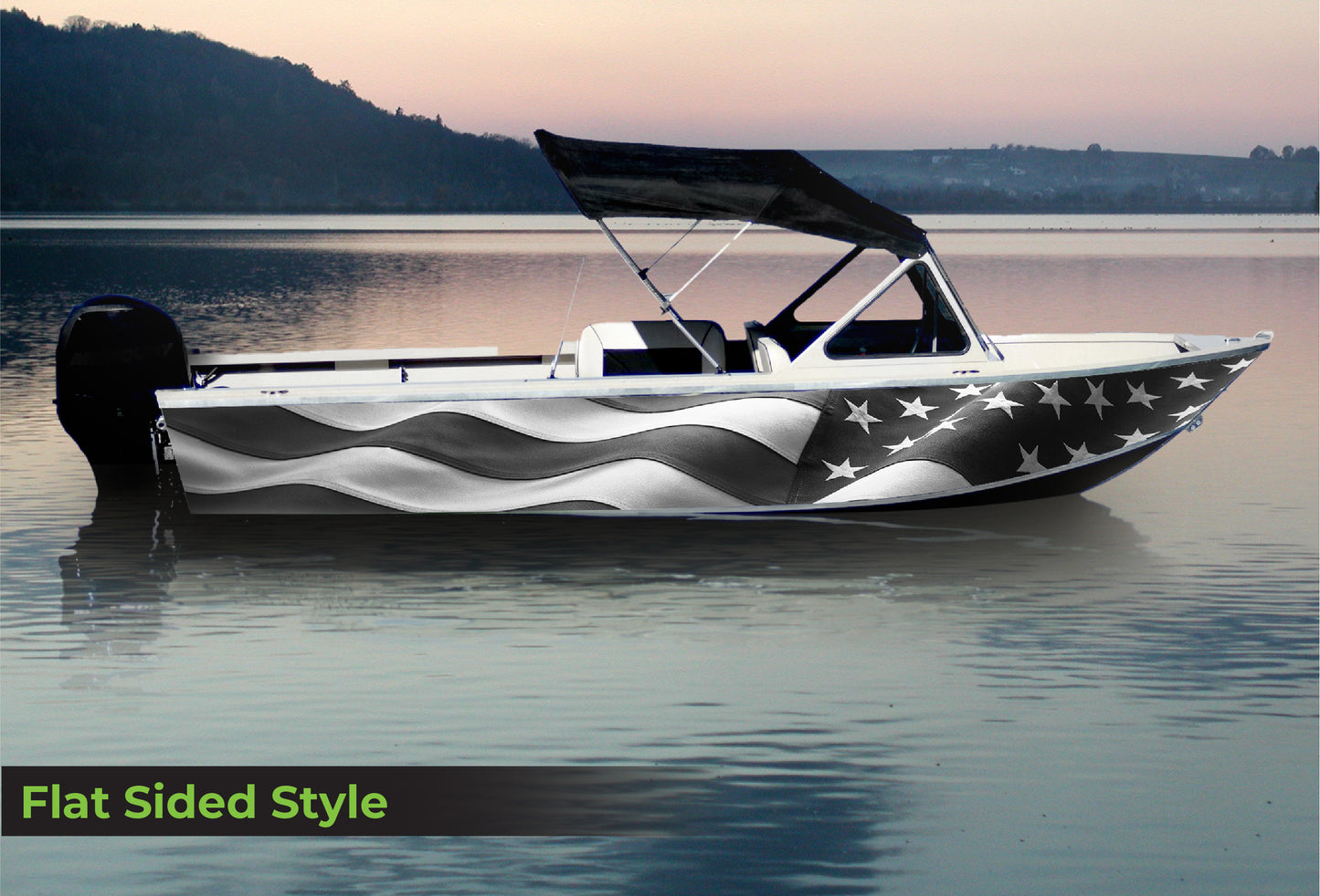 Grayscale Waving Flag P002