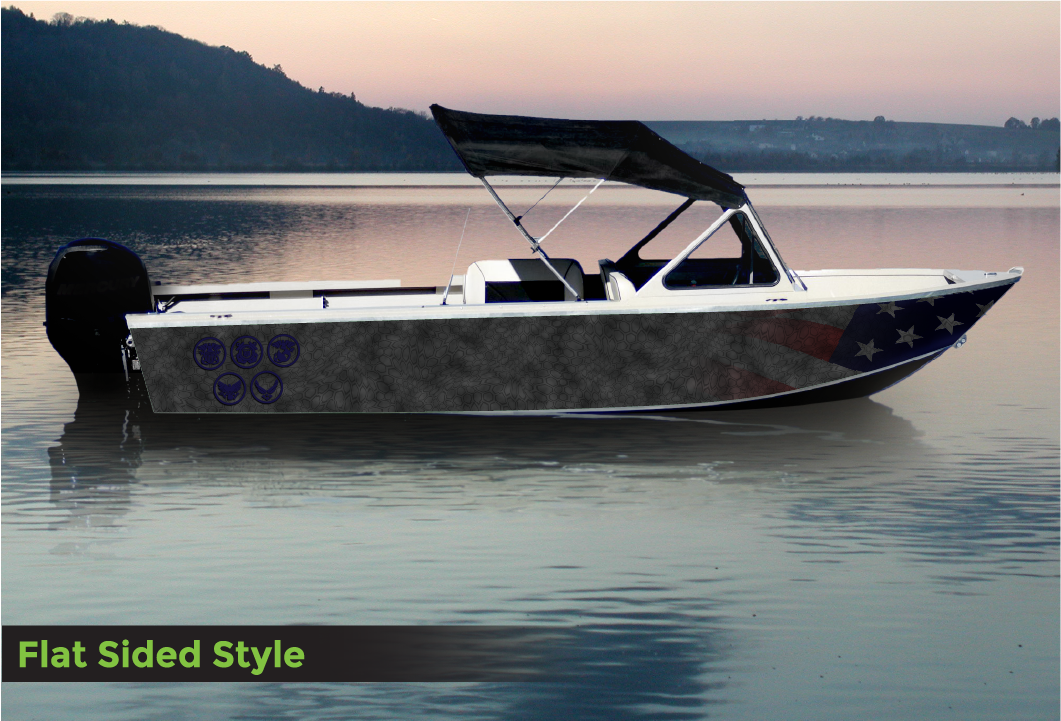 Grayscale Camo With Military + Flag P004