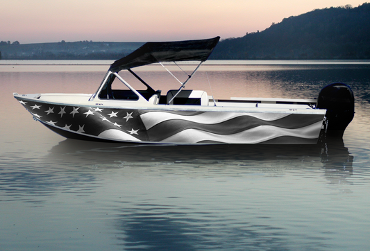 Grayscale Waving Flag P002