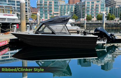 Black Diamond Plate | Aluminum Boat Wrap