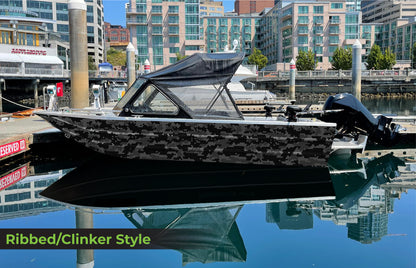 Black Hex Camo | Aluminum Boat Wrap