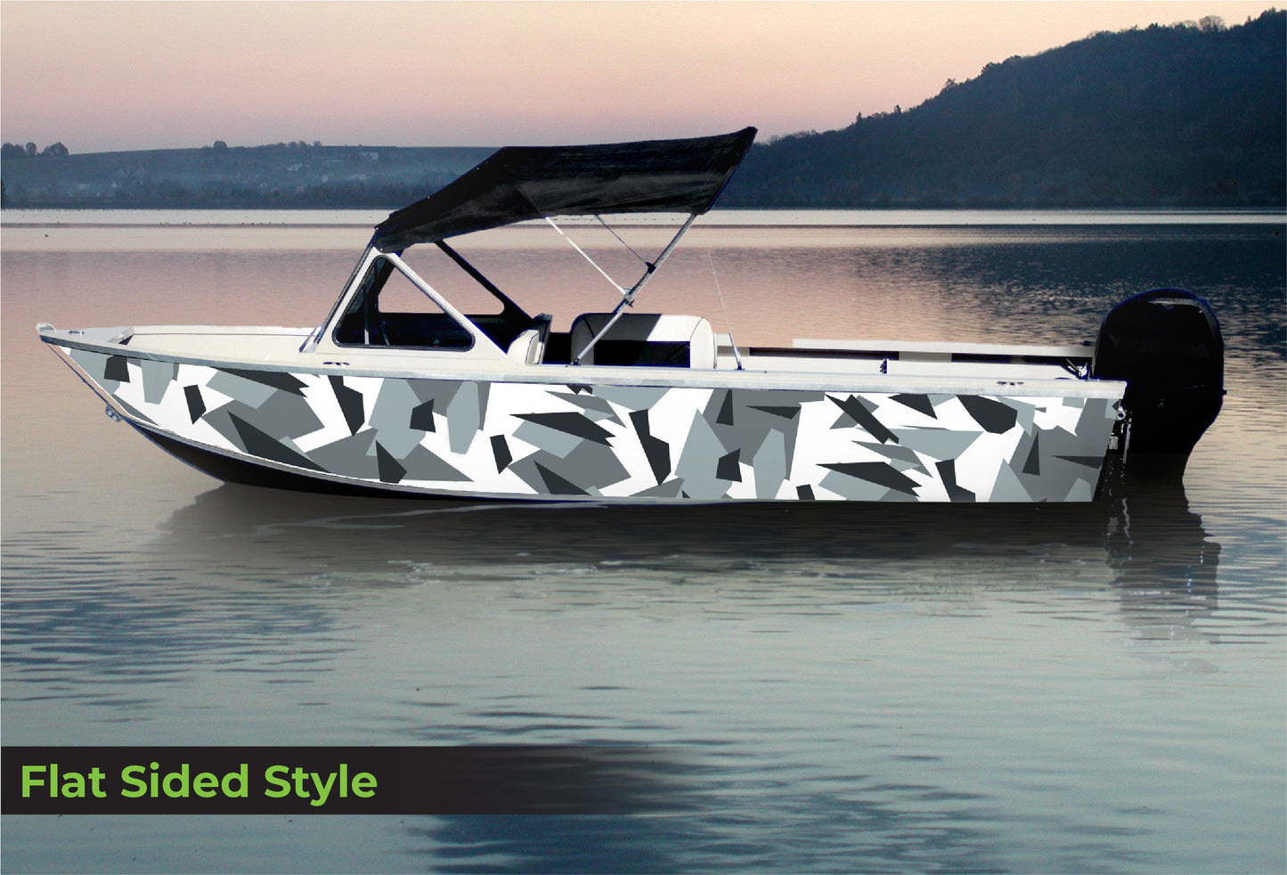 Snow Dazzle Camo | Aluminum Boat Wrap
