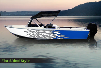 Blue/White Shatter| Aluminum Boat Wrap