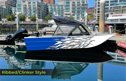 Blue/White Shatter| Aluminum Boat Wrap