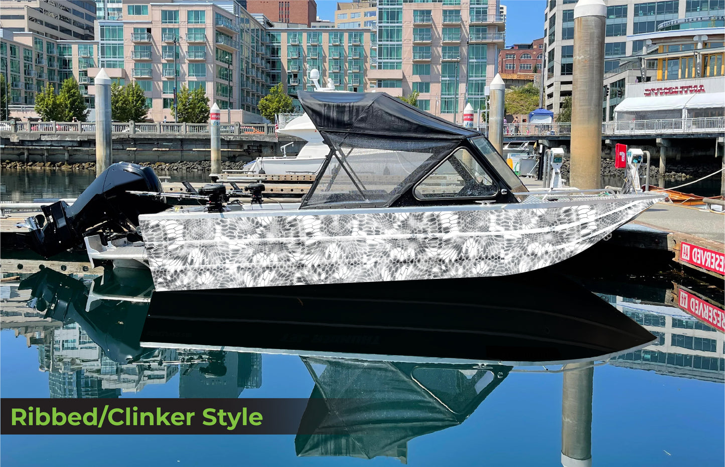 White/Light Gray Kryptek | Aluminum Boat Wrap