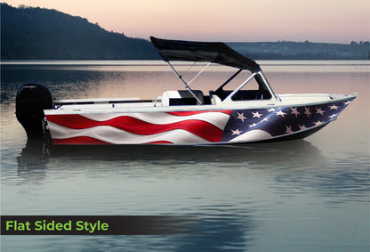 Waving Flag | Aluminum Boat Wrap