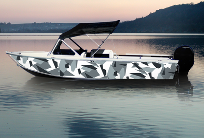 Snow Dazzle Camo | Aluminum Boat Wrap