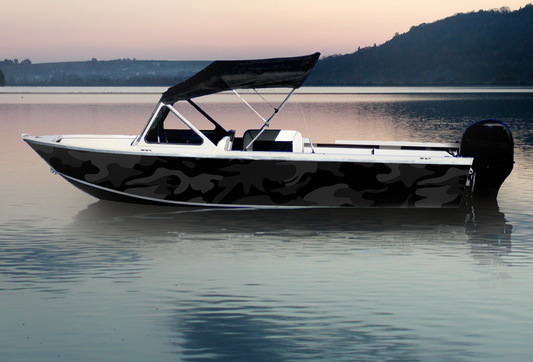 Black Camo | Aluminum Boat Wrap
