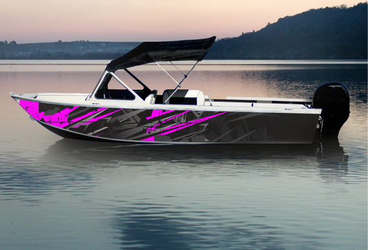 Graffiti Neon Purple | Aluminum Boat Wrap