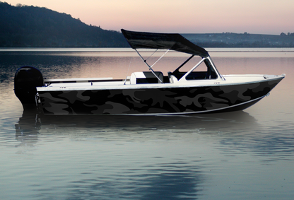 Black Camo | Aluminum Boat Wrap