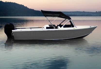 Gray Diamond Plate | Aluminum Boat Wrap
